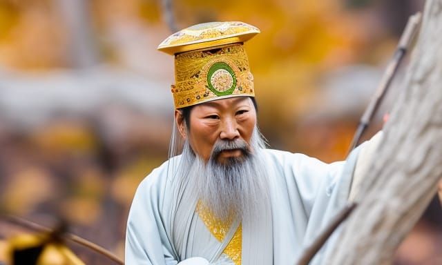 Lao Tzu Portrait in Watercolor Style