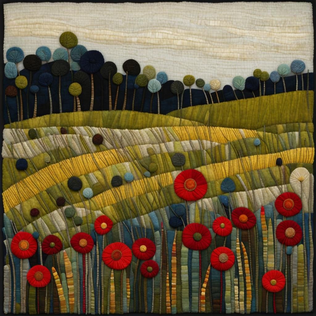 Textile Landscape Art: Intricate Fiber Design