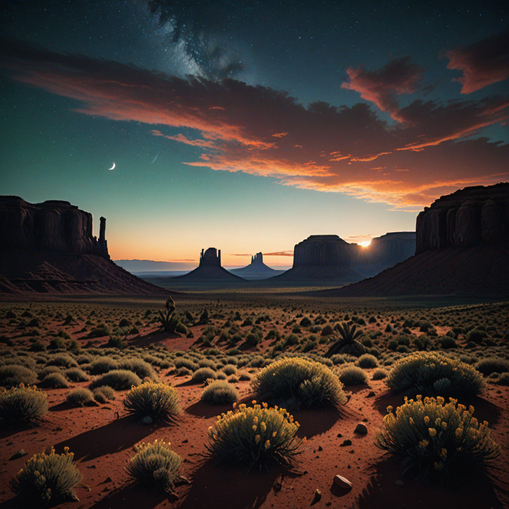 Crystal Mountains Shine Under Golden Moonlight