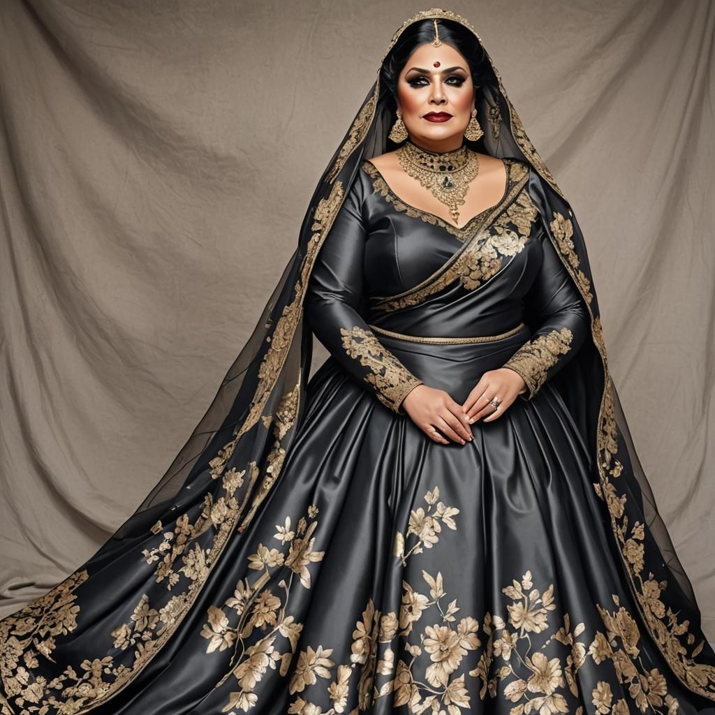 Elegant Satin Couture Gown with Flowy Tulle Accents