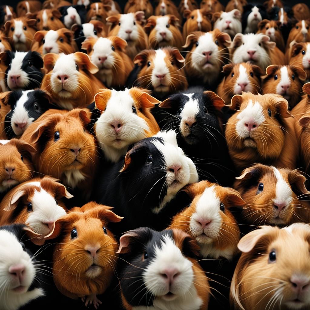 Guinea Pig Portrait with Friends in Studio Lighting