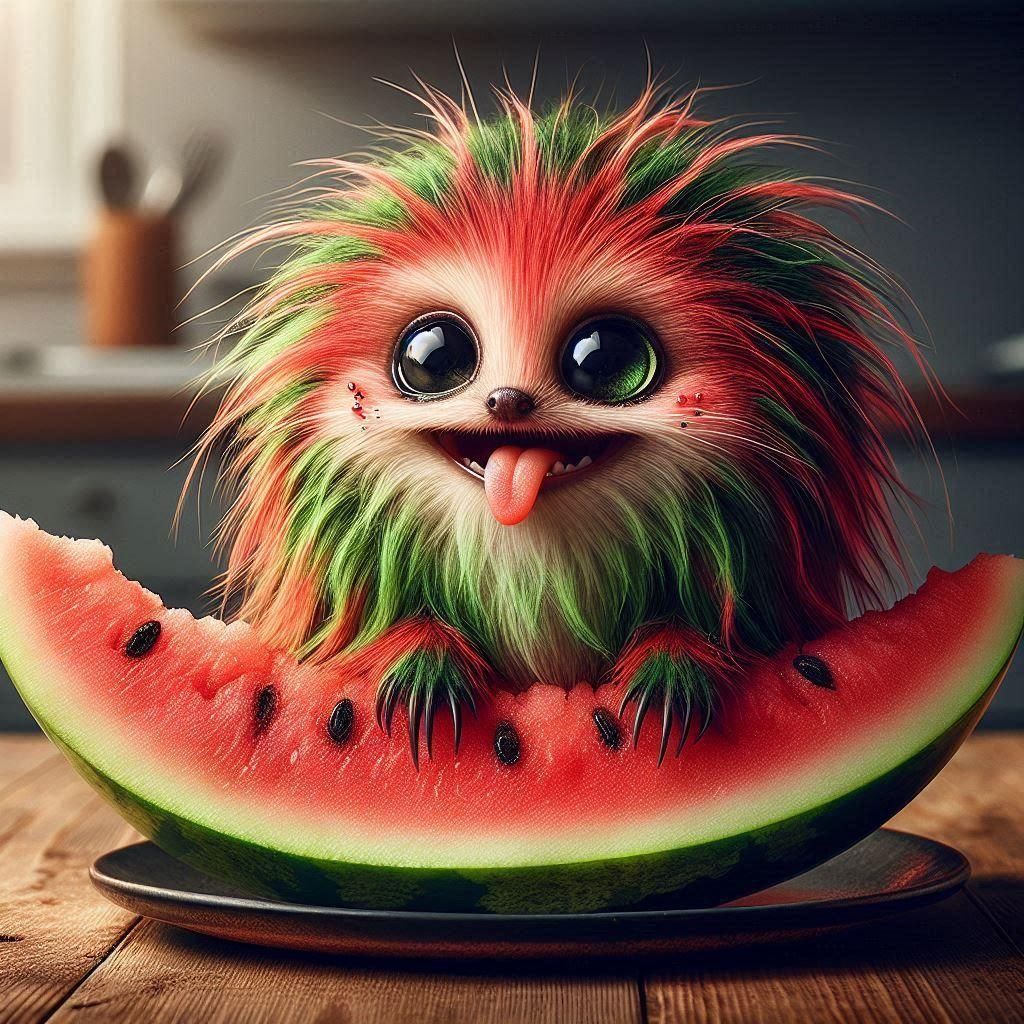 Adorable watermelon monster