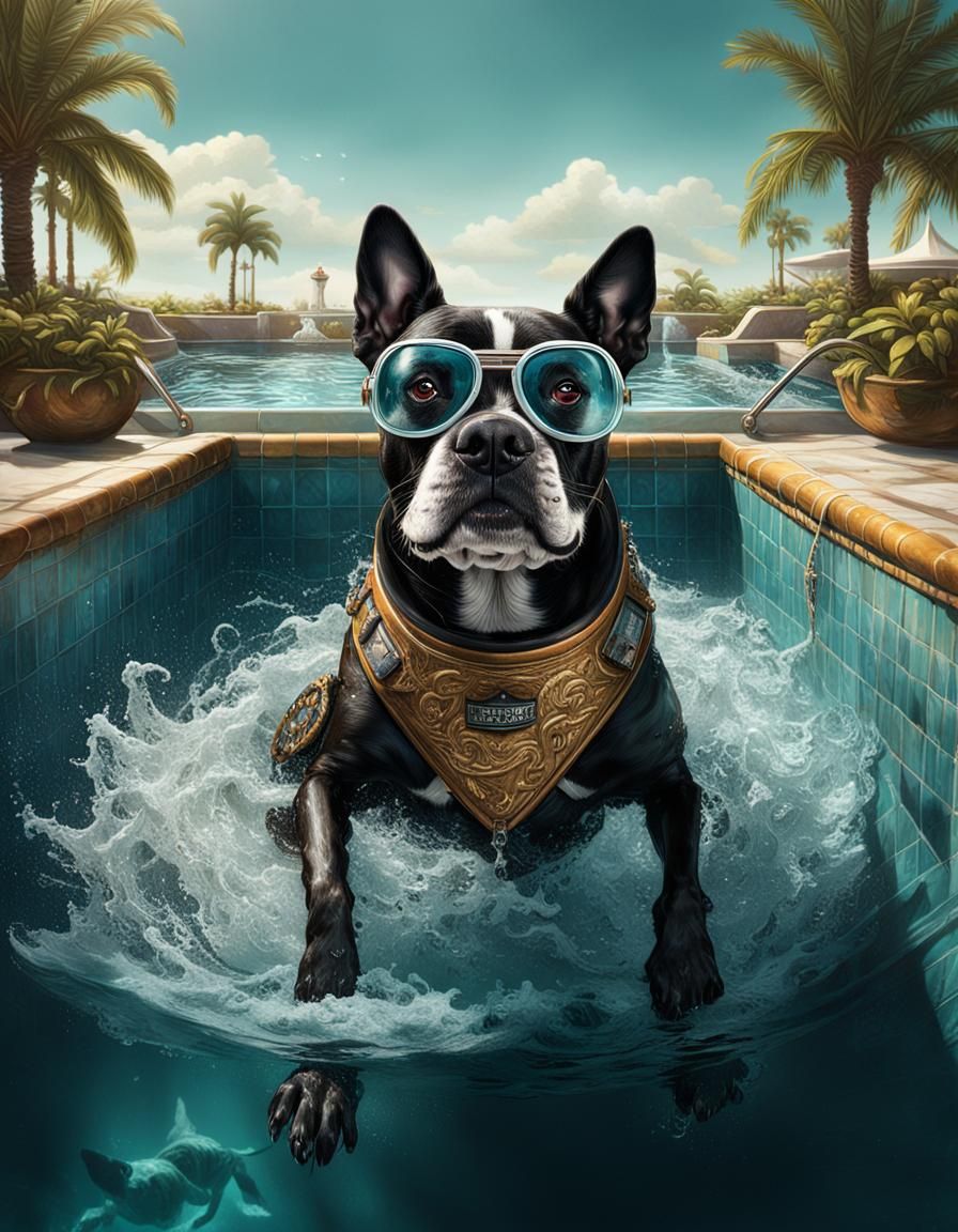 Limerick. My dog is really quite hip,
Except when he takes a cold dip.
He looks like a fool,
when he jumps in the pool,
...