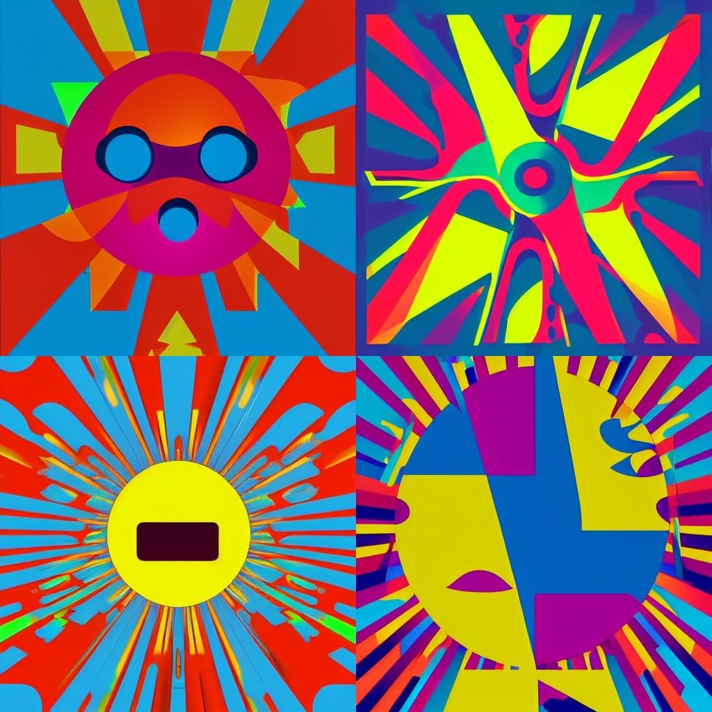 VR Sun Party in Geometric Pop Art Style