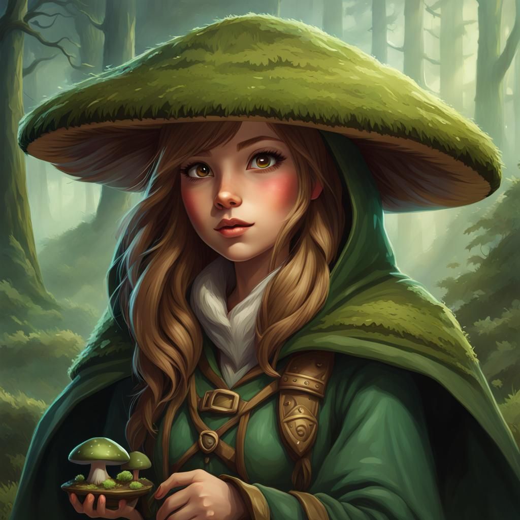 Cute Forest Gnome Druid Character Art