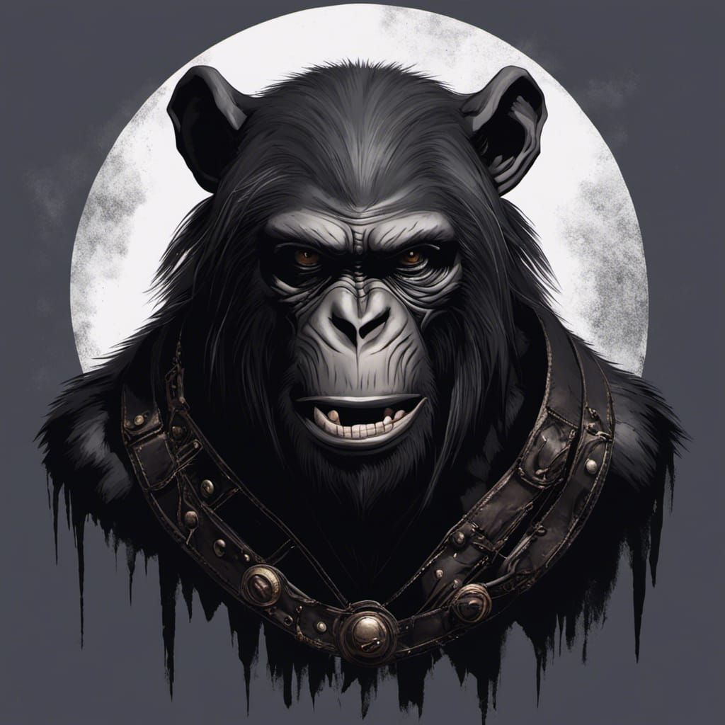 Dark Fantasy Lycanthrope Chimpanzee