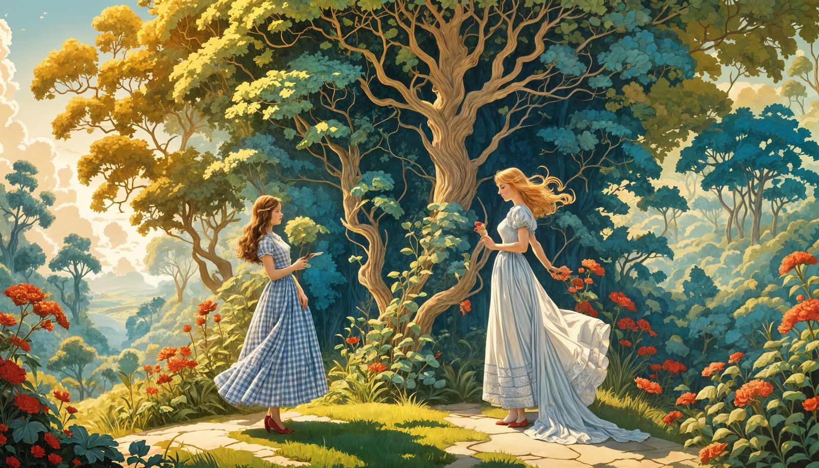 Dorothy in Whimsical Porcelain Man Scene