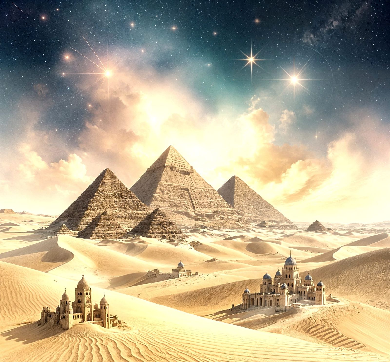 Dreamy Watercolor Illusion of Ancient Egypt