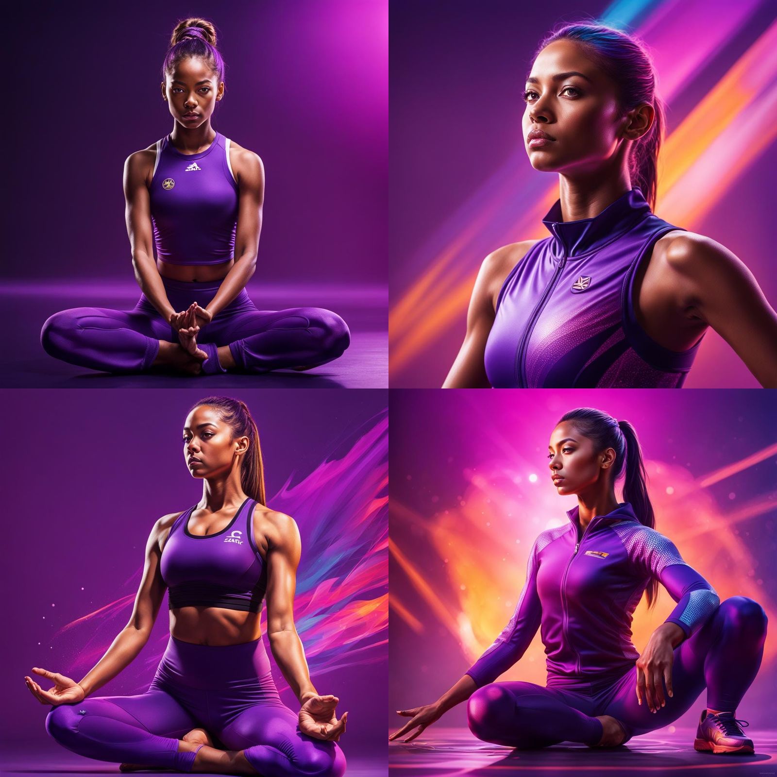 Girl in Lotus Pose: Hyperrealistic Splash Art