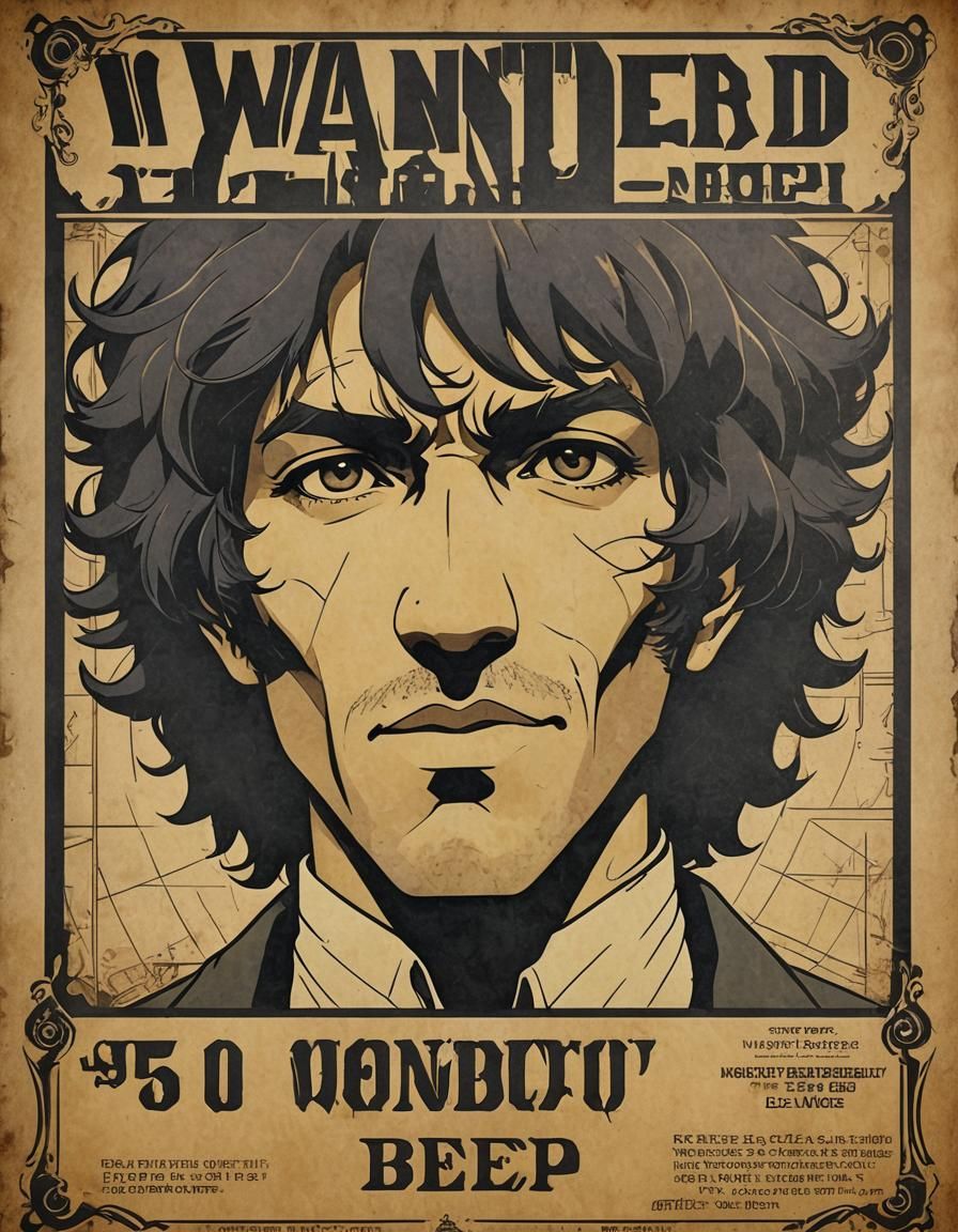 Cowboy Bebop Wanted Poster in Psychedelic Art Nouveau