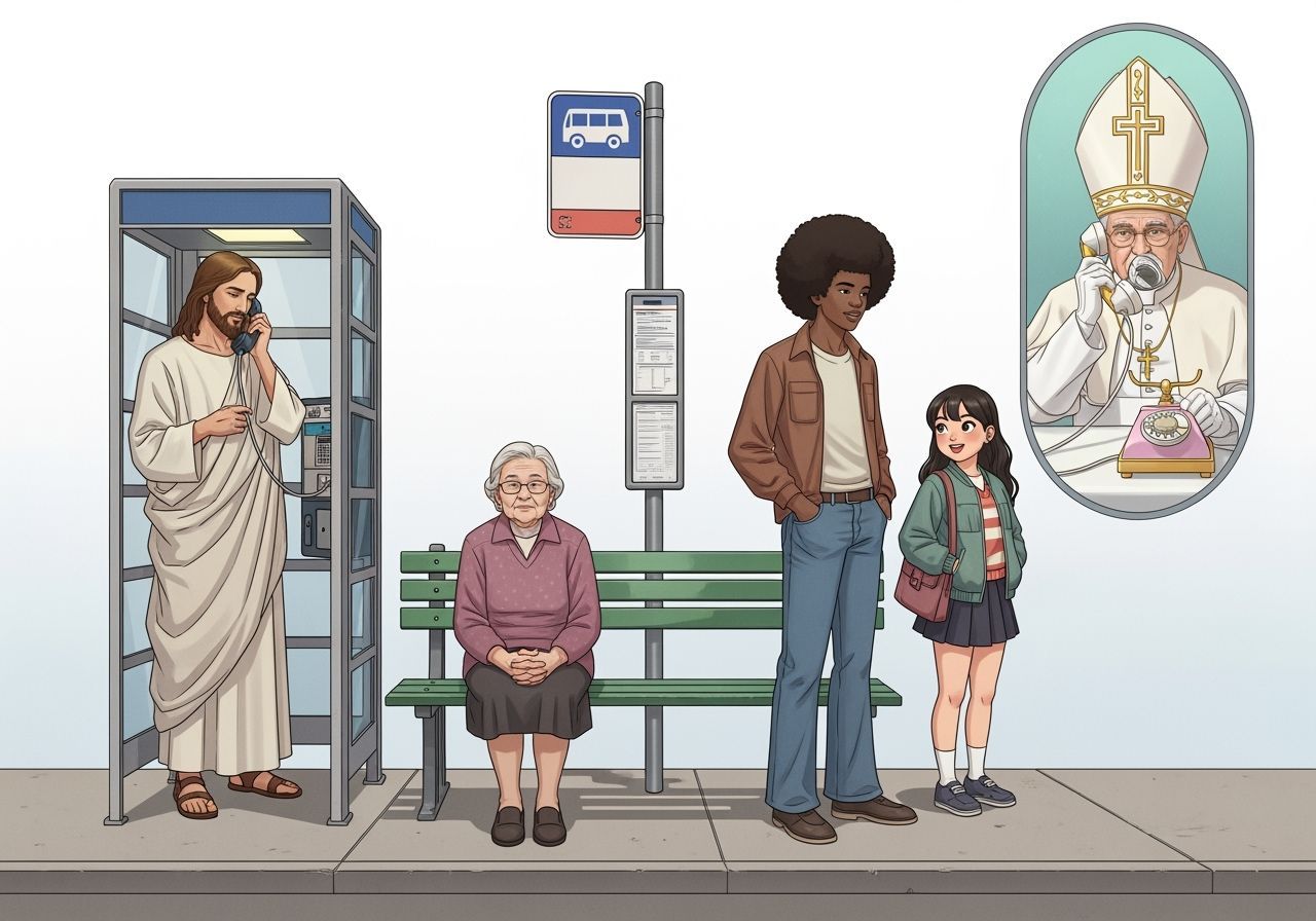 Jesus at a Bus Stop with the Pope
