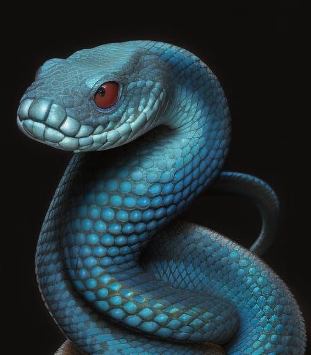 Detailed Snake Photography in Noir Style