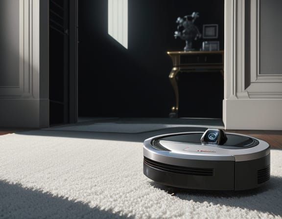 Robot Vacuum on Fluffy Carpet