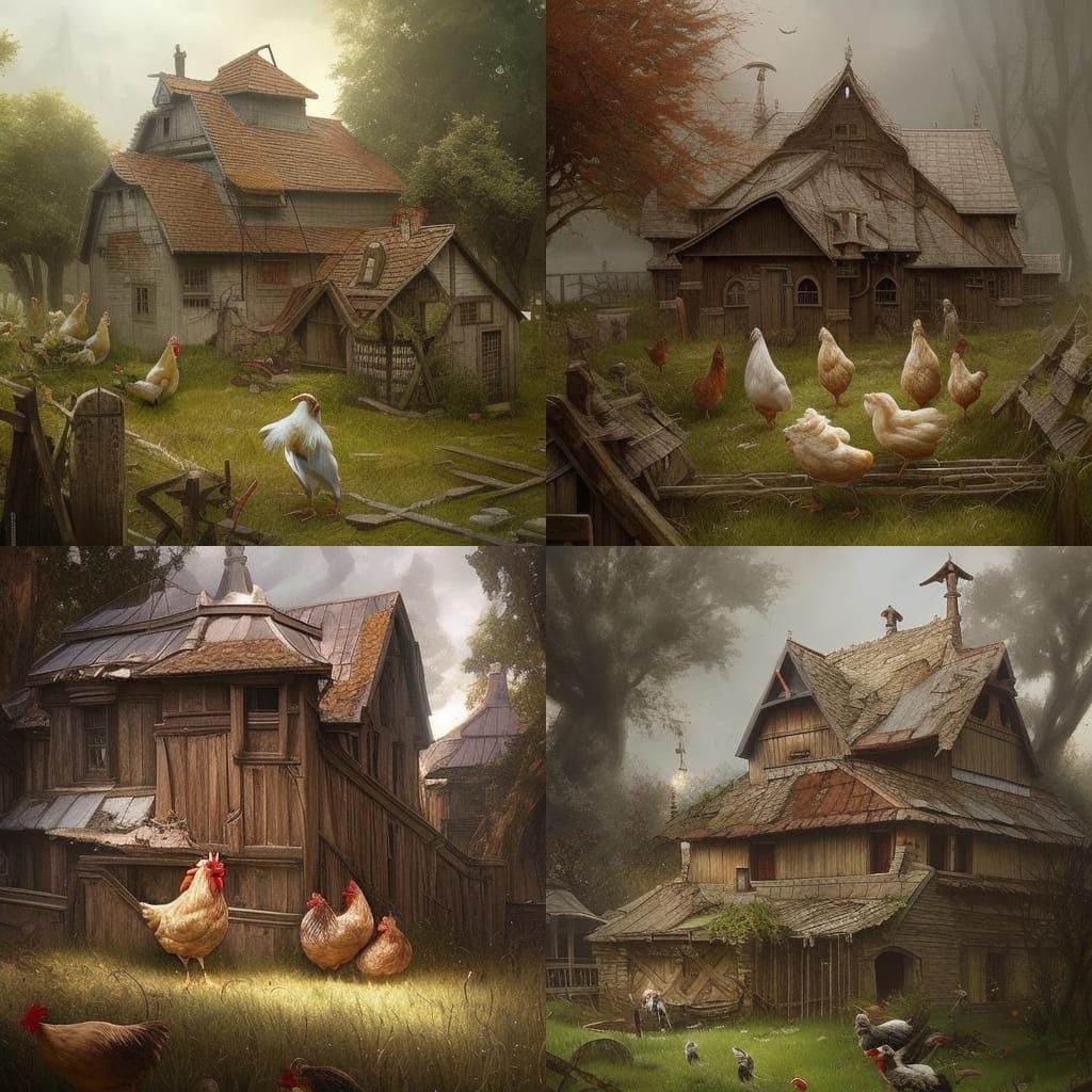 Medieval Chicken Farm Fantasy Art