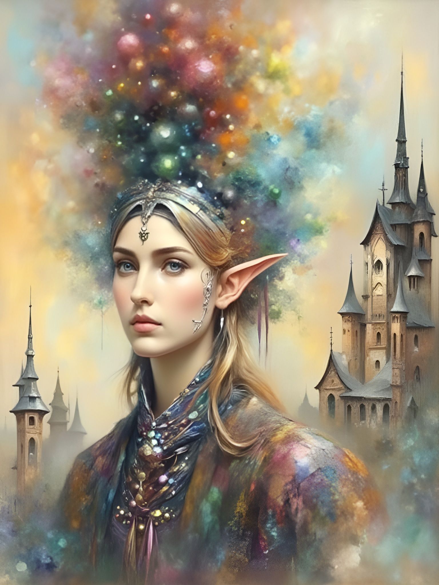 Elf Couple with Golden Leaf Dust Effect