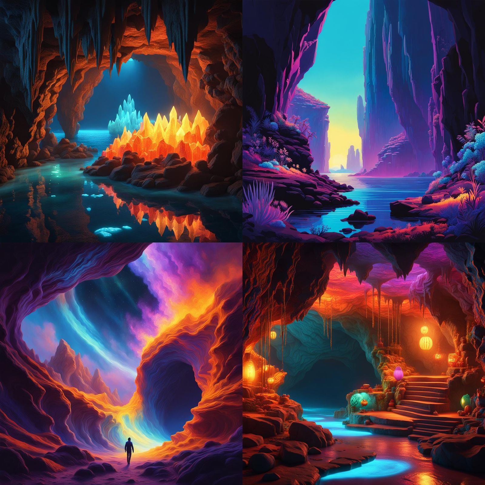 Cyberdelic Cave in Energetic Digital Art