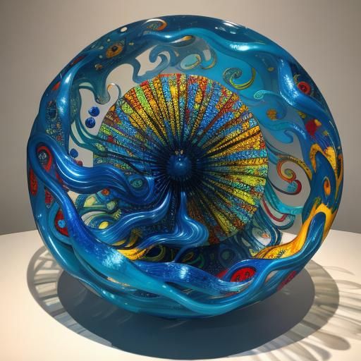 Detailed Close-Up of Chihuly Glass Sculpture