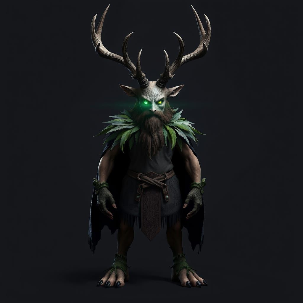 Mystical Forest Spirit Leshy in Dark Fantasy Style