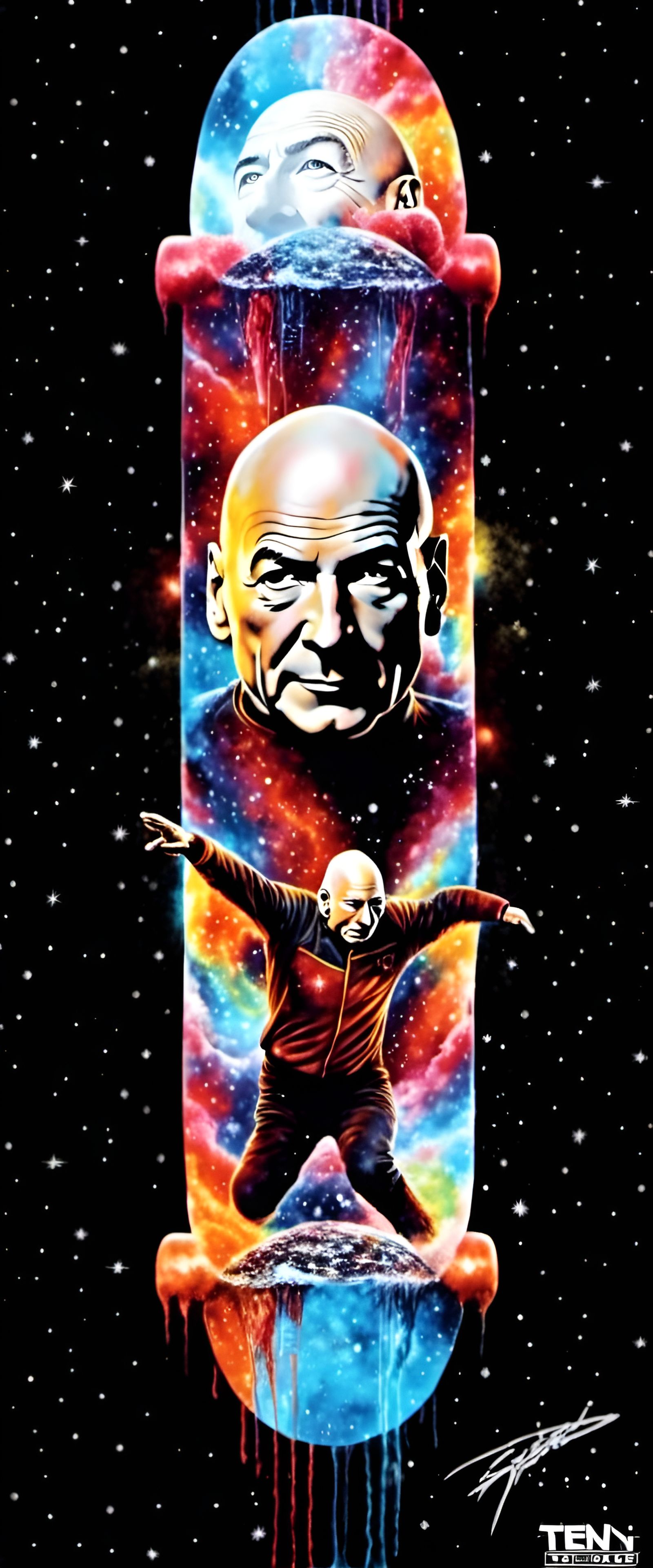 Picard Graffiti Art with Ten Forward Text