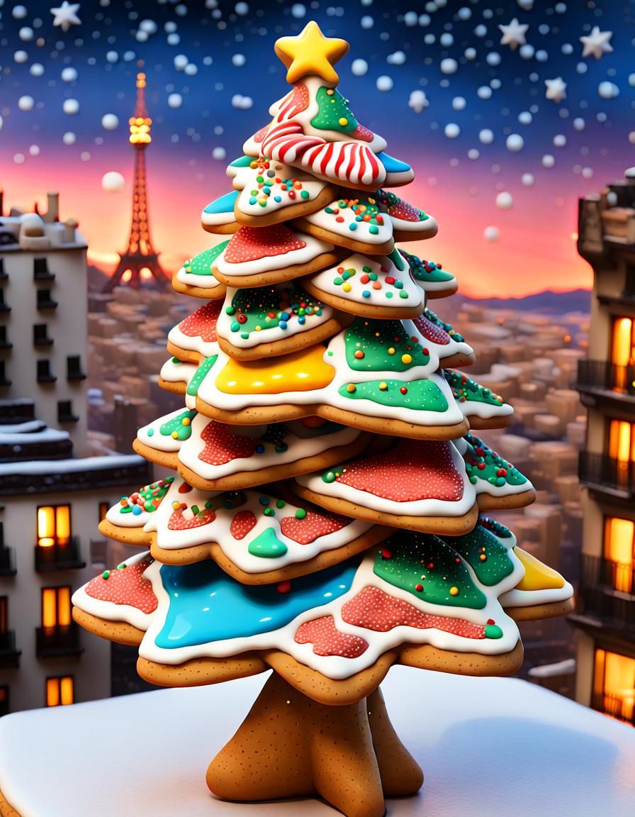 Adorable Christmas Cookie Tree in Gaudi Style