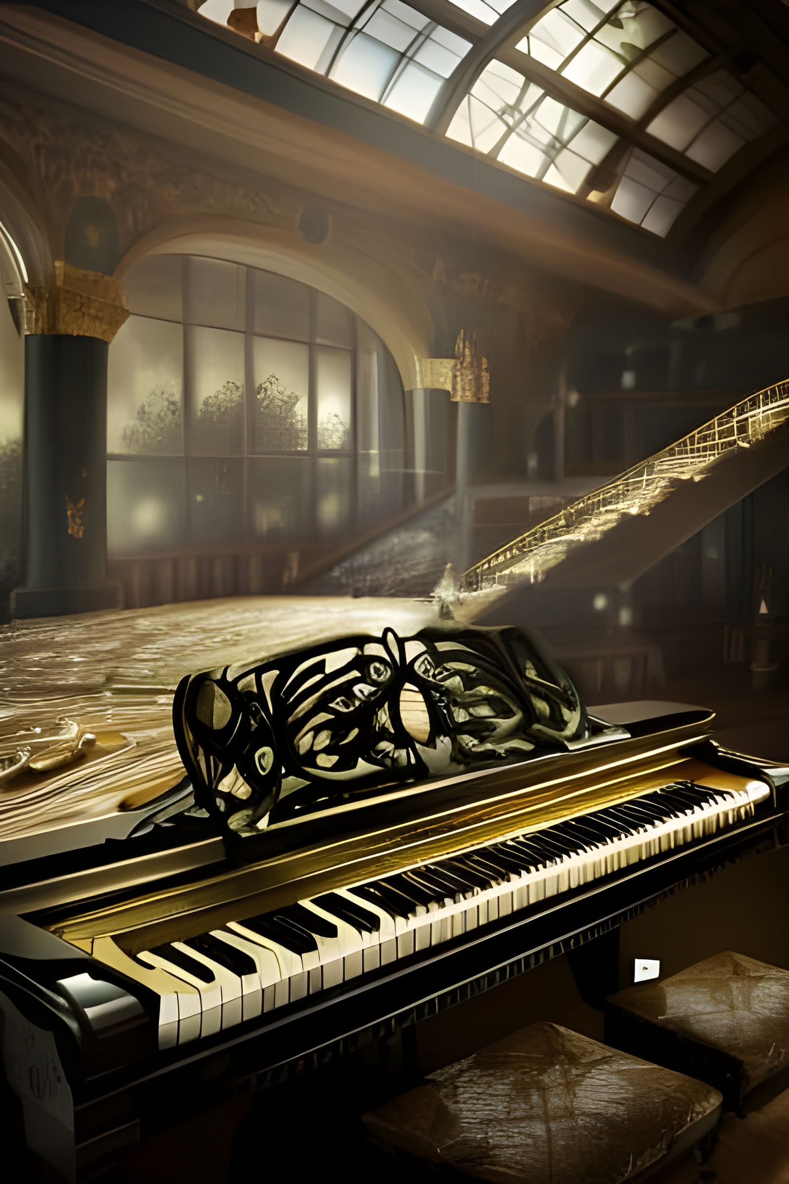 Epic Cinematic Piano Digital Matte Painting