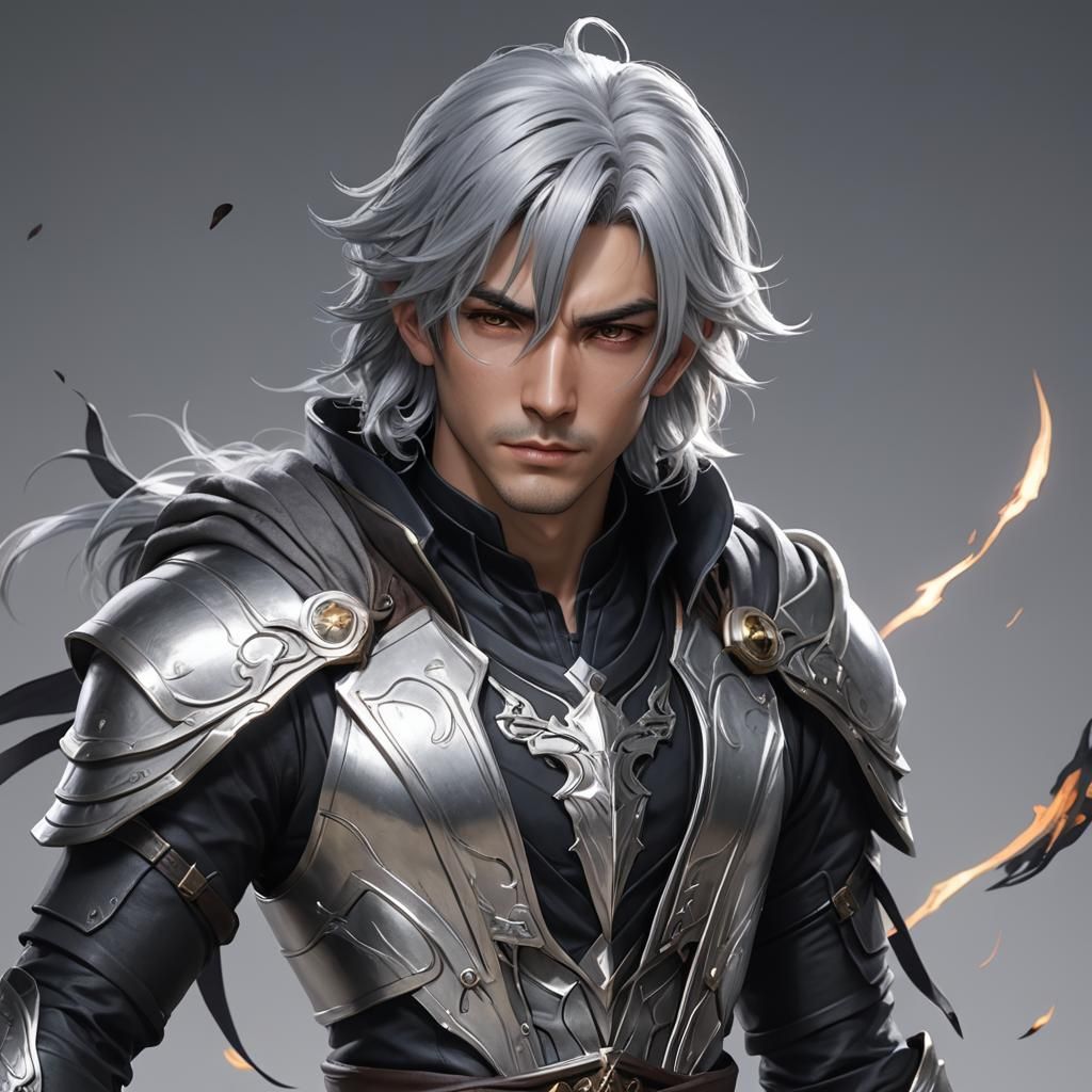 Silver-Haired Rogue in Kamigawa Anime Style