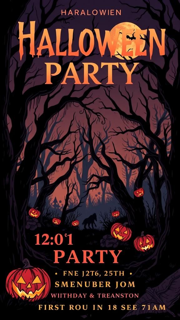 Halloween Haunted Forest in Gothic Horror Style