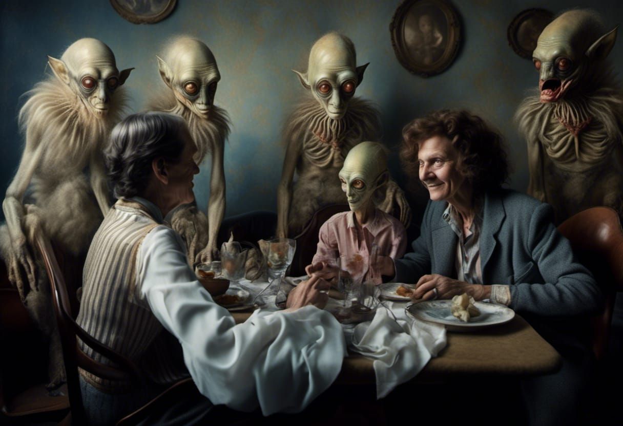 Happy Couple Portrait in Hyperrealism Style