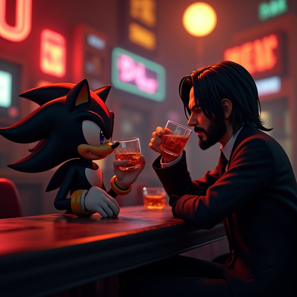 Hyper-Realistic Digital Art of Unlikely Friends Sharing Whis...