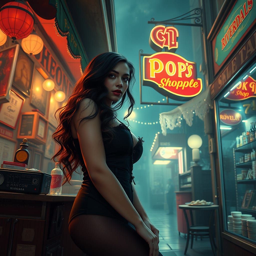 Selena Gomes, Veronica, black pantyhose, Riverdale, Pop's Ch...