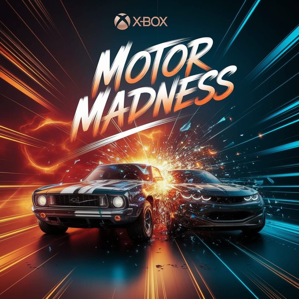 Vehicular Collision in Cosmic Light, Digital Art