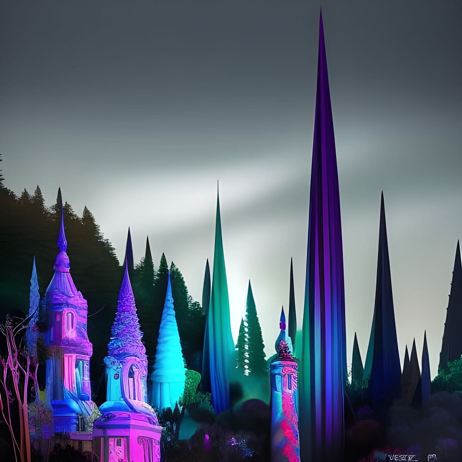 Background Amethyst Crystal Castle