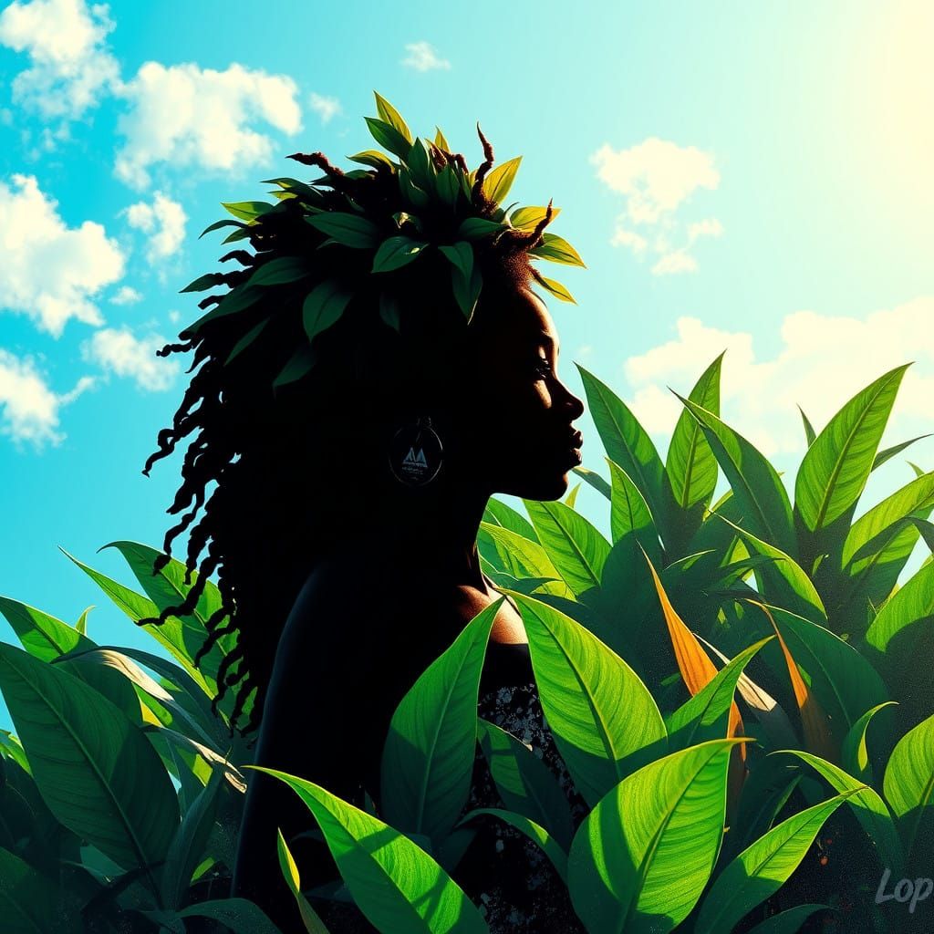 Vibrant Dryad Queen Emerge from Tropical Paradise