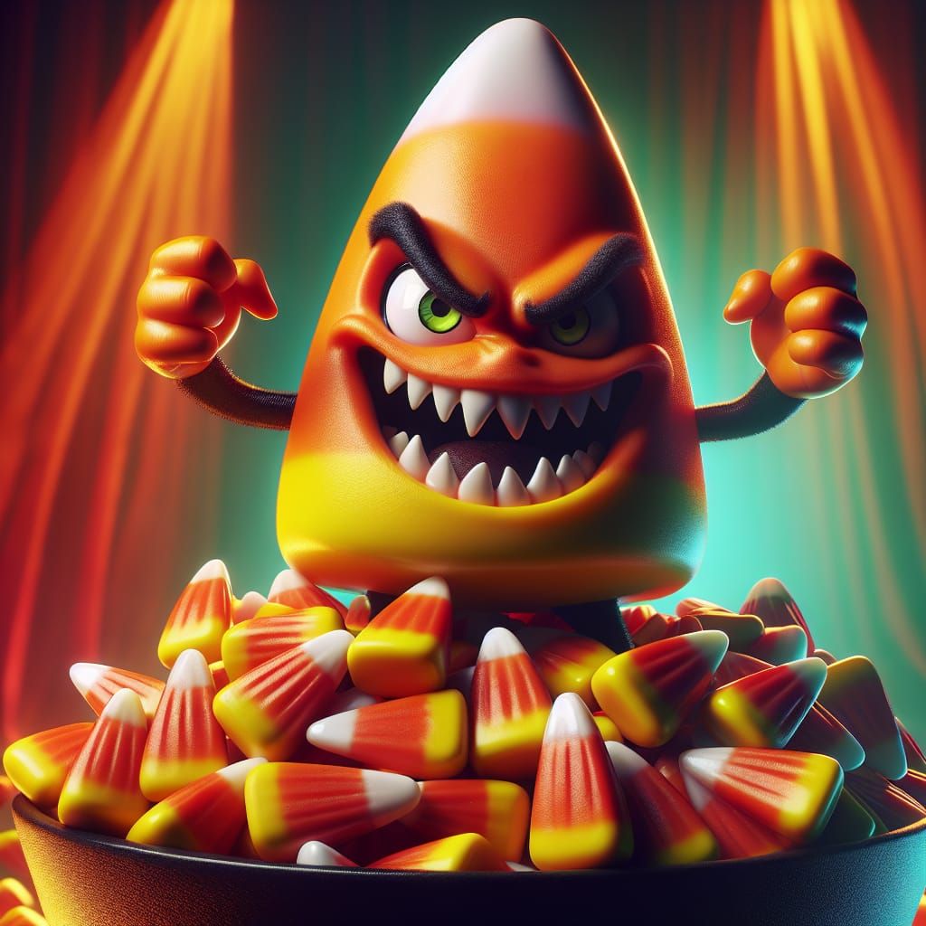 Aggressive Candy Corn with Vanquished Friends