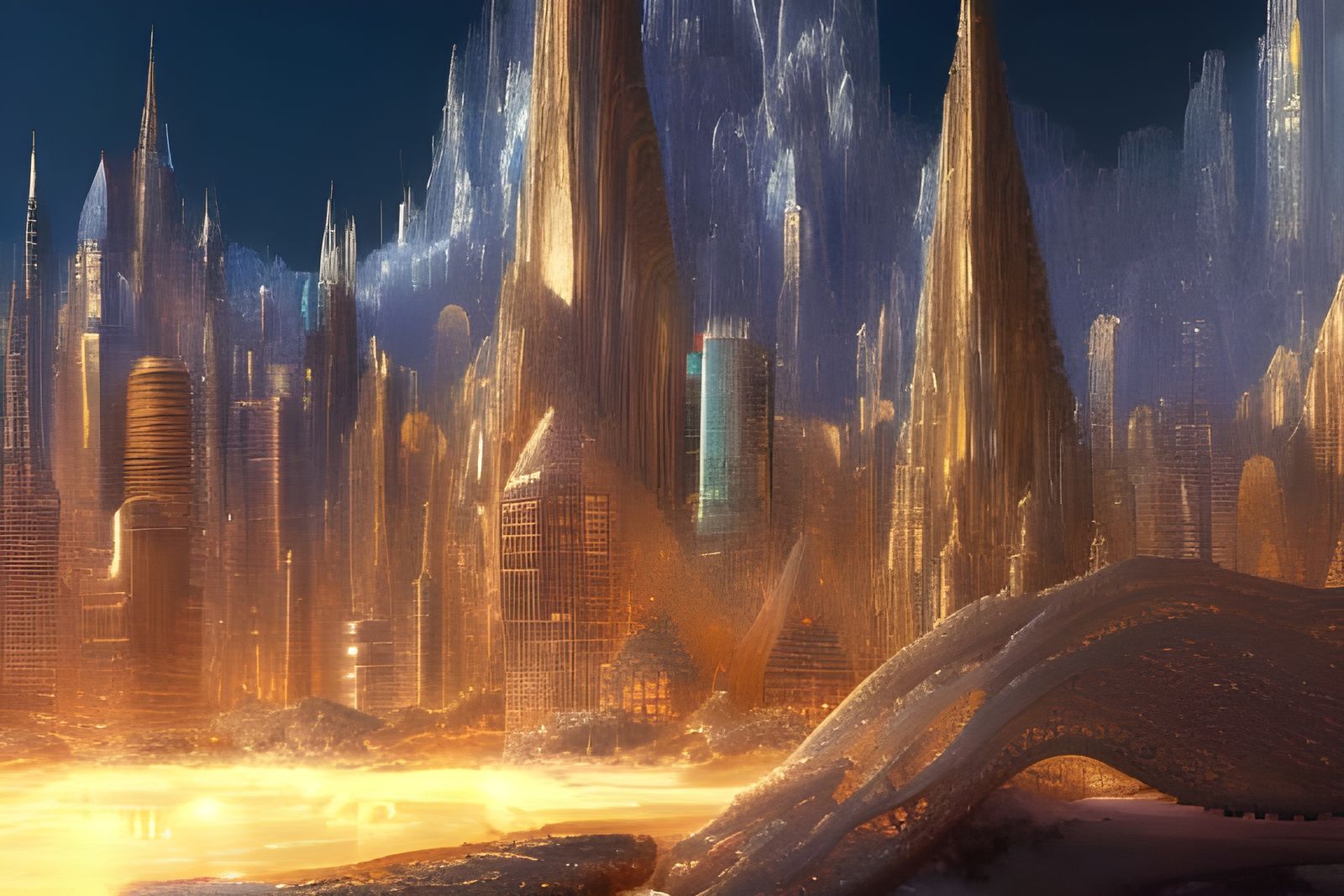 Rainbow Crystal Cityscape of Epic Proportions