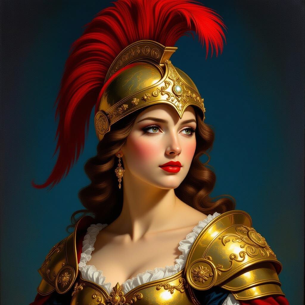 Renaissance Paladin Woman in Michelangelo Style