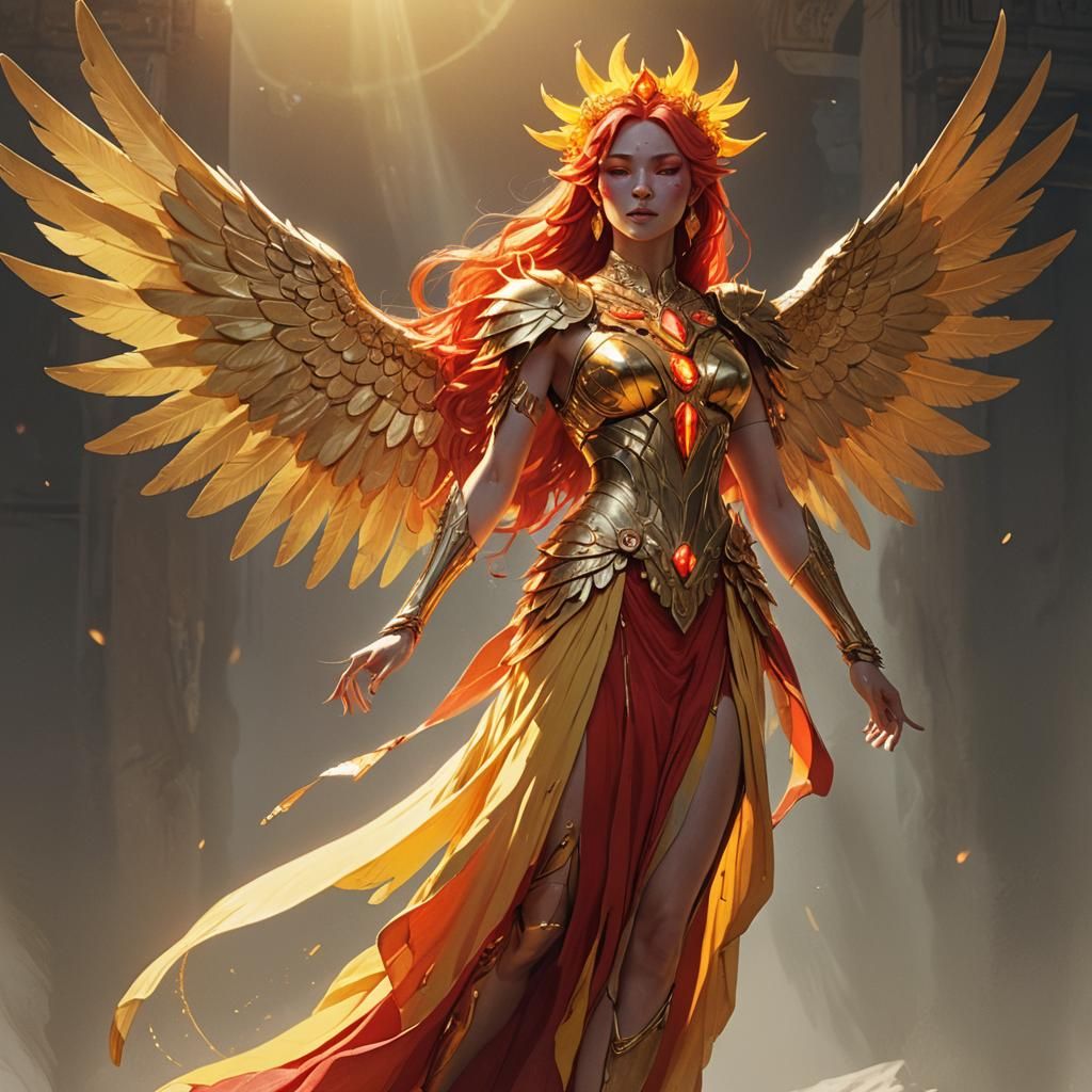 Radiant Sun Goddess Cyrus Concept Art Portrait