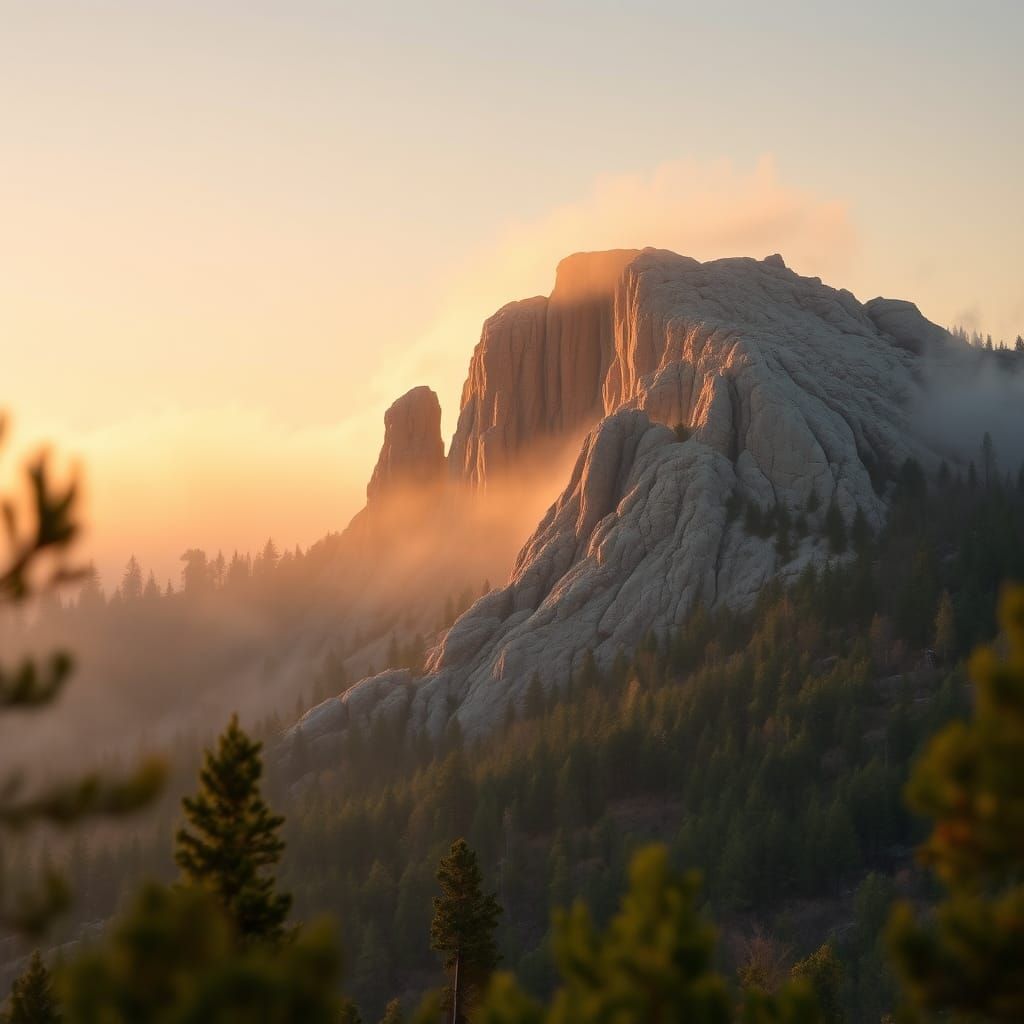 Six Grandfathers Mountain at Misty Dawn: Canon Lens
