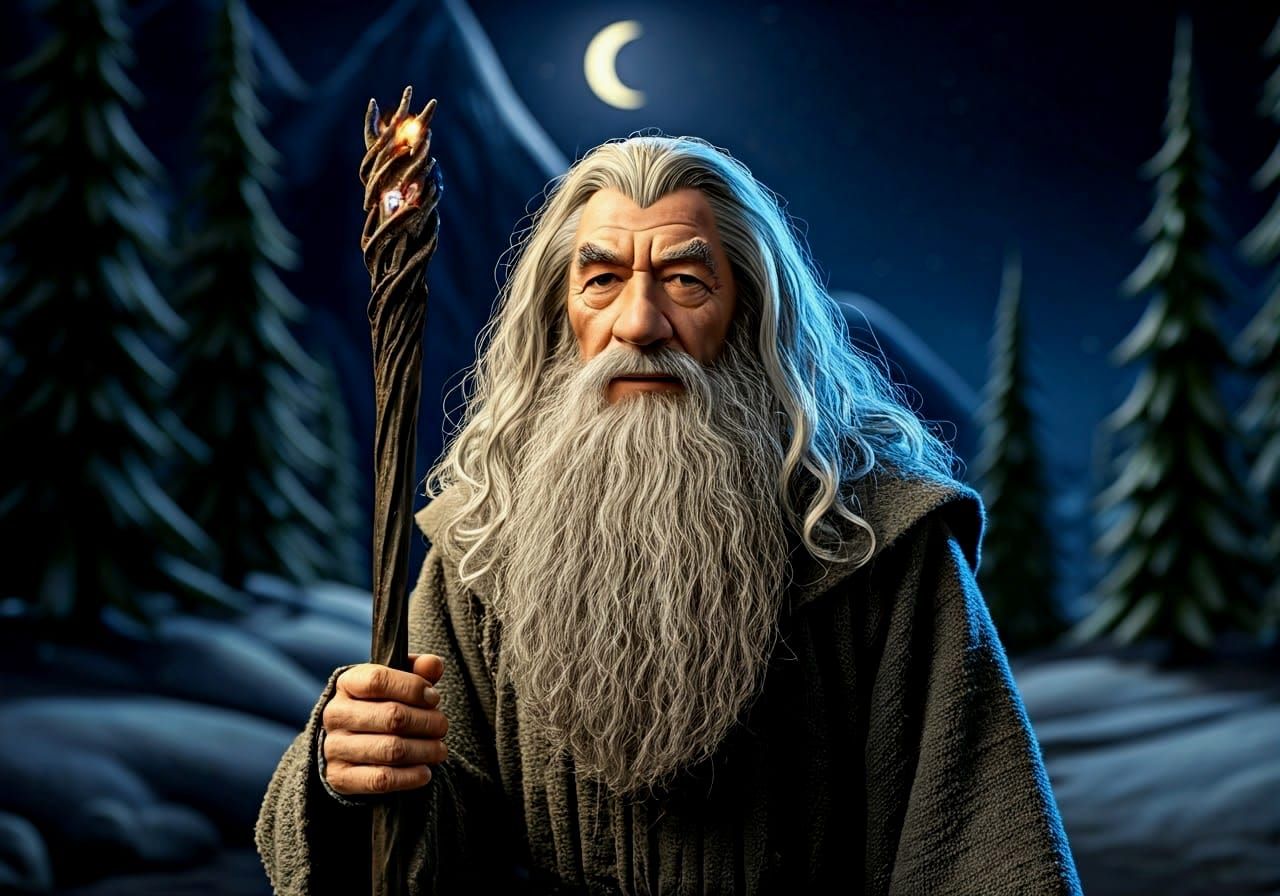 Gandalf the Gray in Animated Style