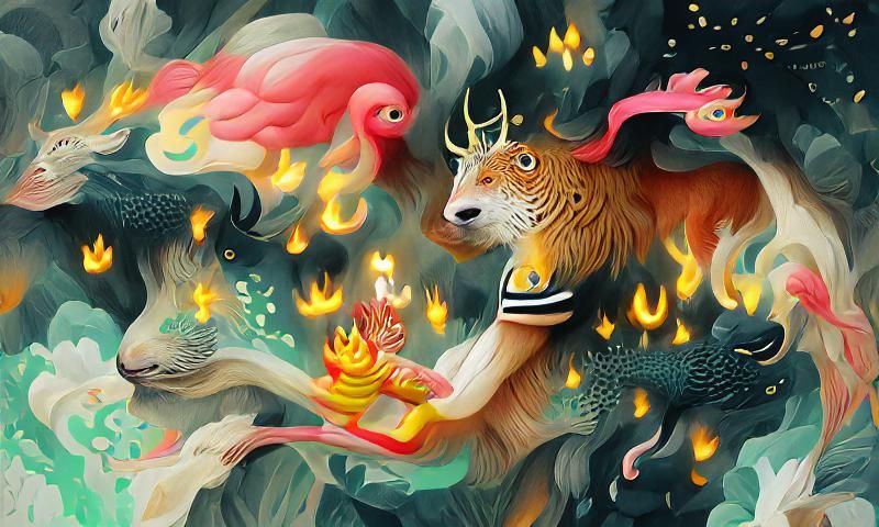 Majestic Fire Creature Ablaze