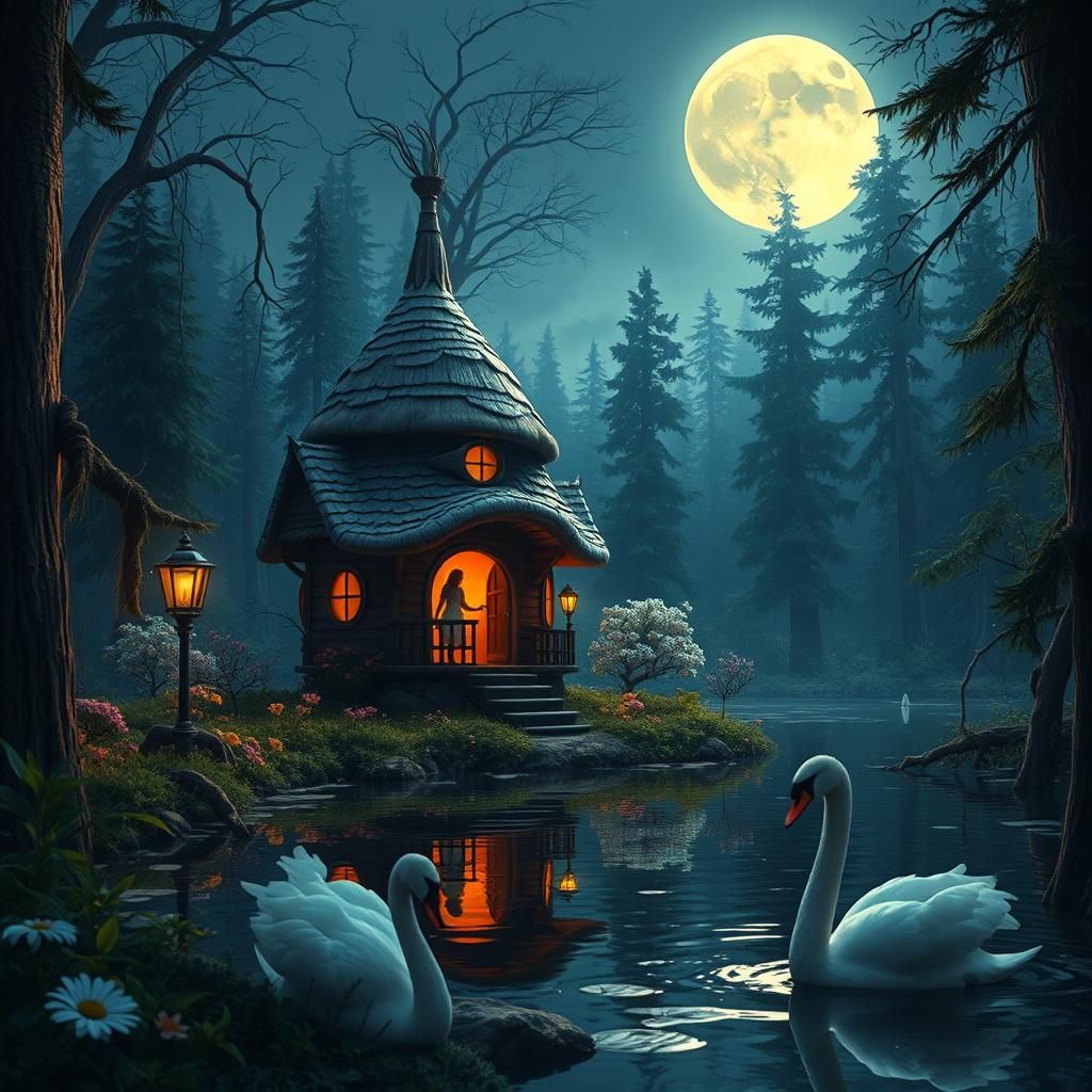 Fairy Elf in Magic Forest: Fantasy Concept Art