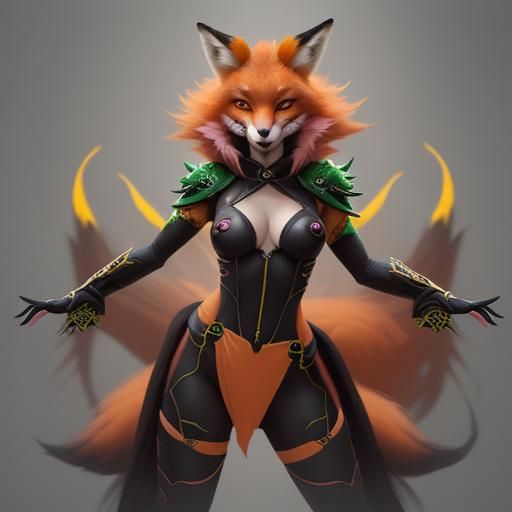 Fox Ninja in Detailed Matte Painting Style