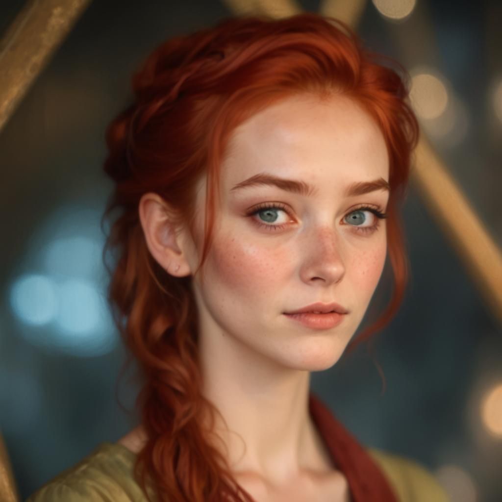 Close-up Portrait of a Red-Haired Woman
