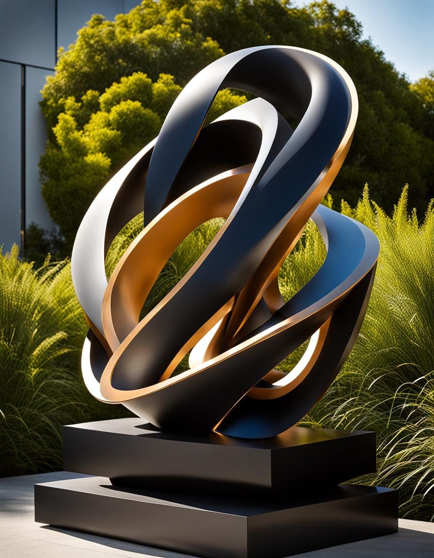 Abstract Sculpture Symbolizing Interconnectedness