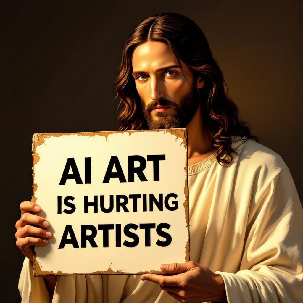 Jesus Christ Advocates for Artists in Photorealistic Style