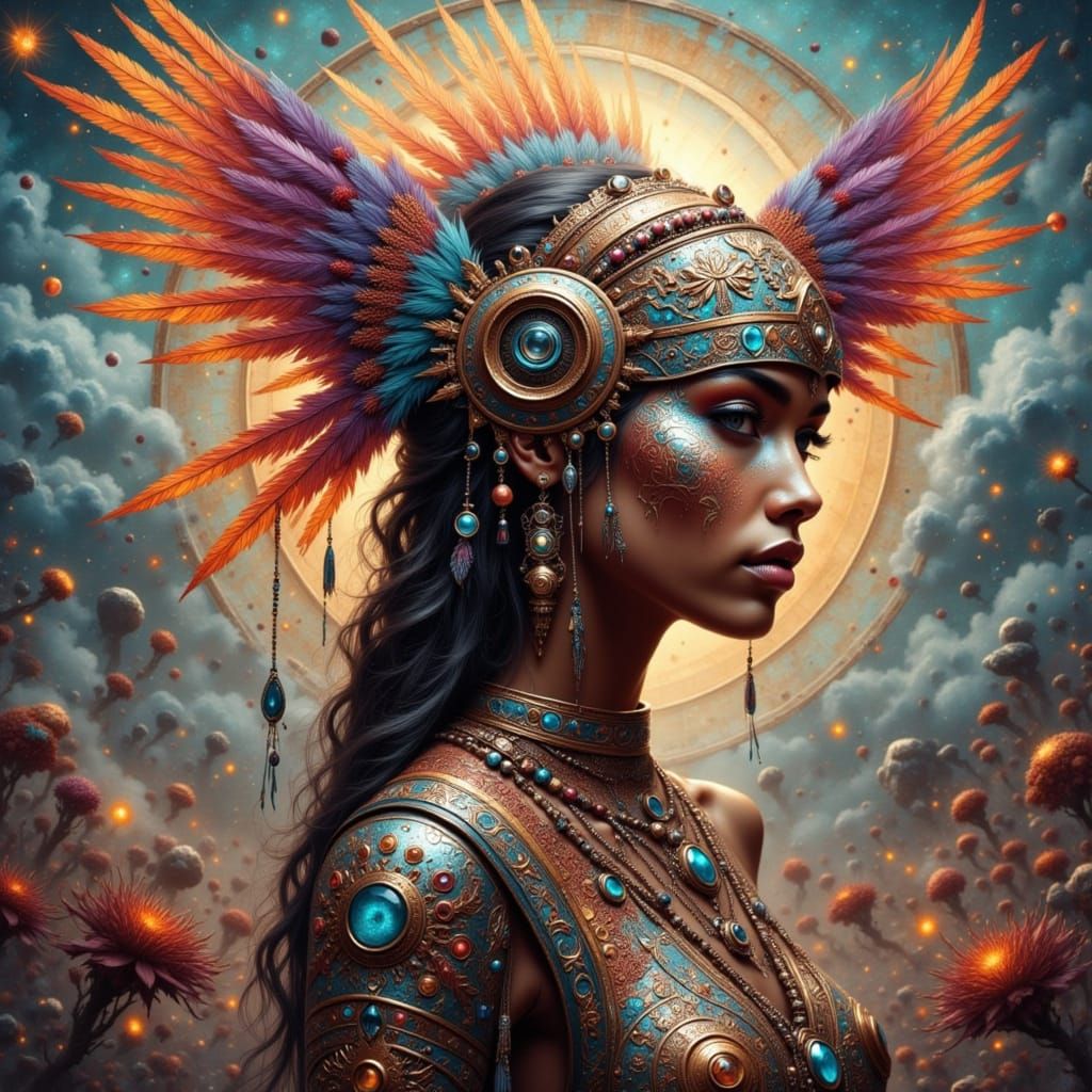 Mystical Navajo Skinwalker in Vibrant Sunshine FLUX