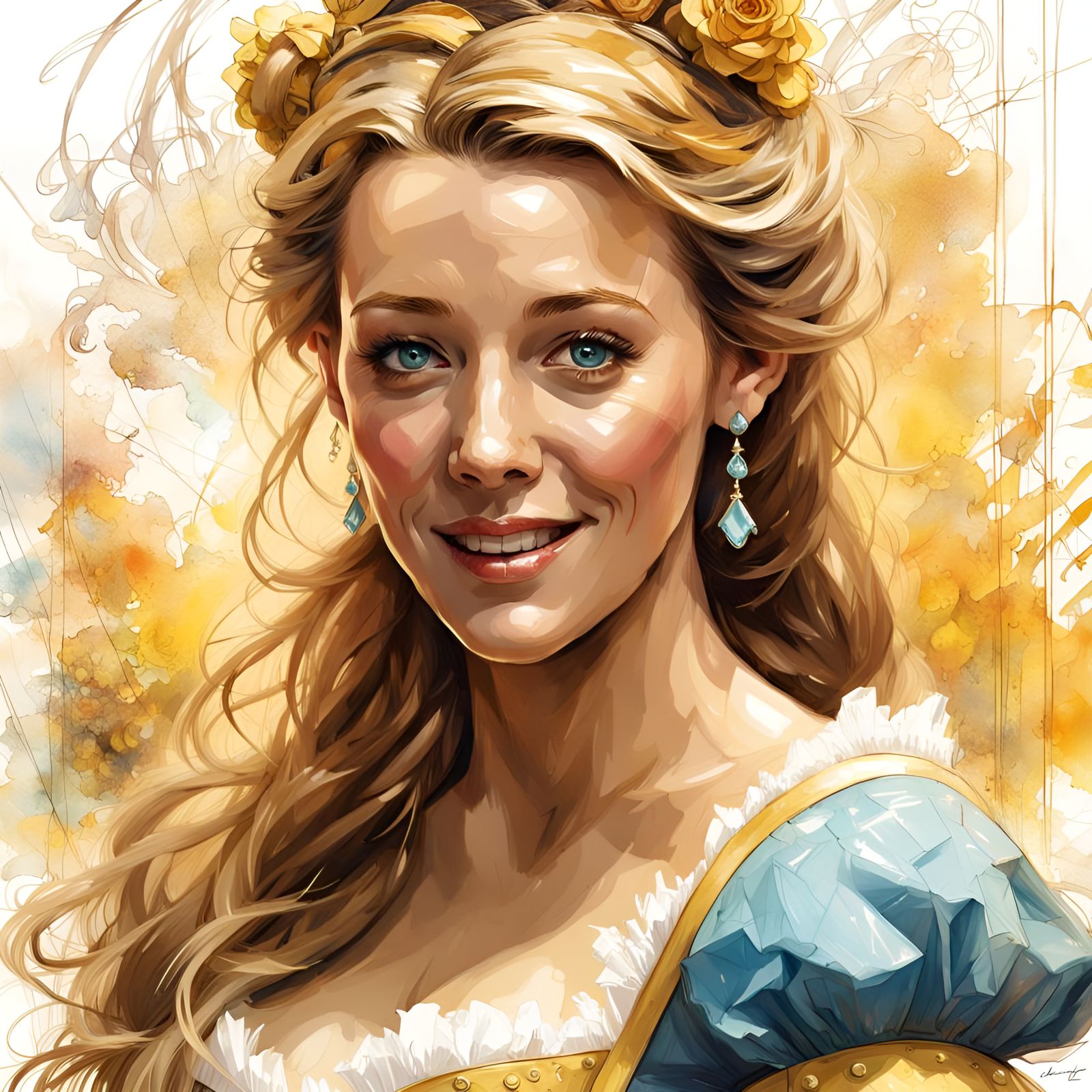 Blake Lively as Belle, Digital Illustration