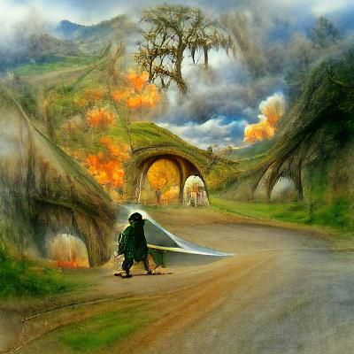 Hobbit's Journey Begins: A Digital Art Scene