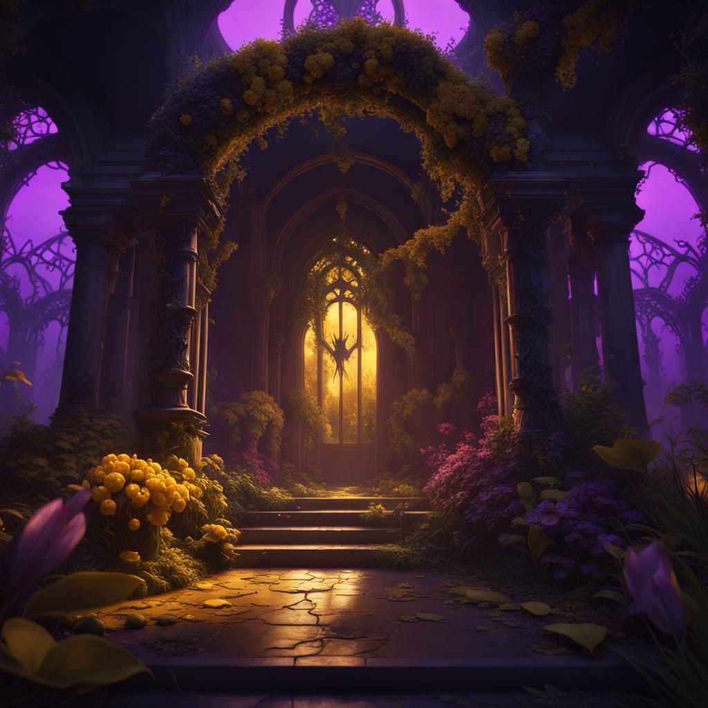 Dark Fantasy Shadow Garden in 8K Resolution