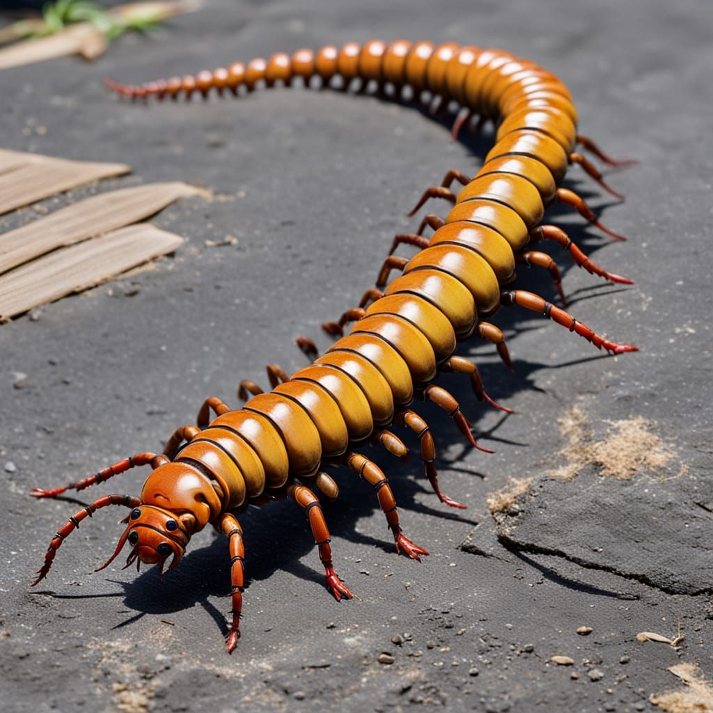 Centipede with Wooden Leg: A Surreal Insect